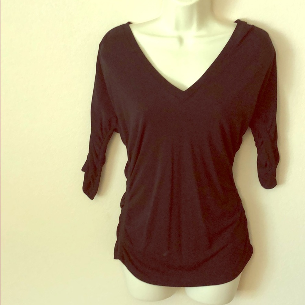 DKNY ruched top, black